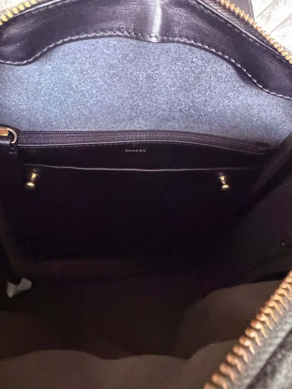 Skagen Kroyer Grey Felt and Leather Convertible Backpack Messenger Bag